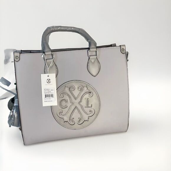 LB008　Christian Lacroix　ハラコバッグ　希少 Christian Lacroix Patent Logo Tote Bag - Oxblood